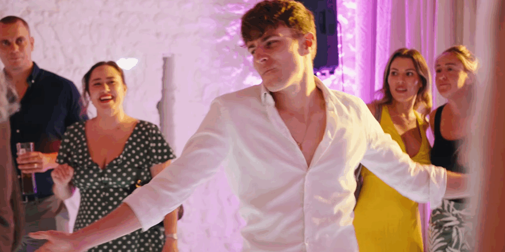 man dancing at wedding